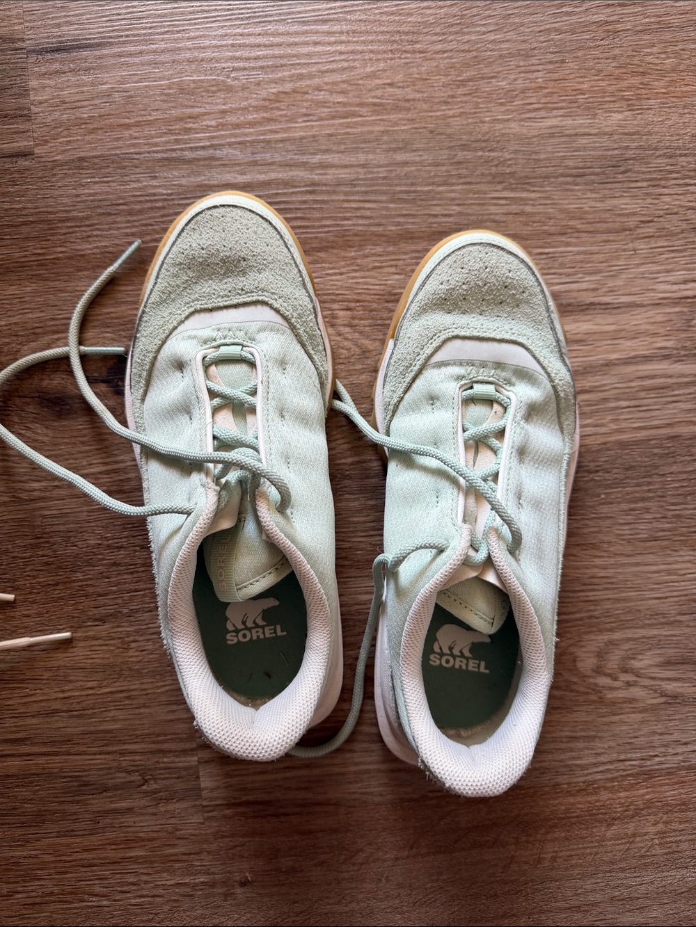 Sorel Women's Mint Green Suede & Canvas Sneakers